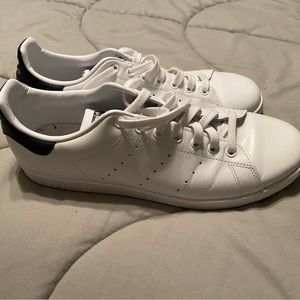 Adidas Stan Smith white leather and navy blue. Men’s size 9.5
